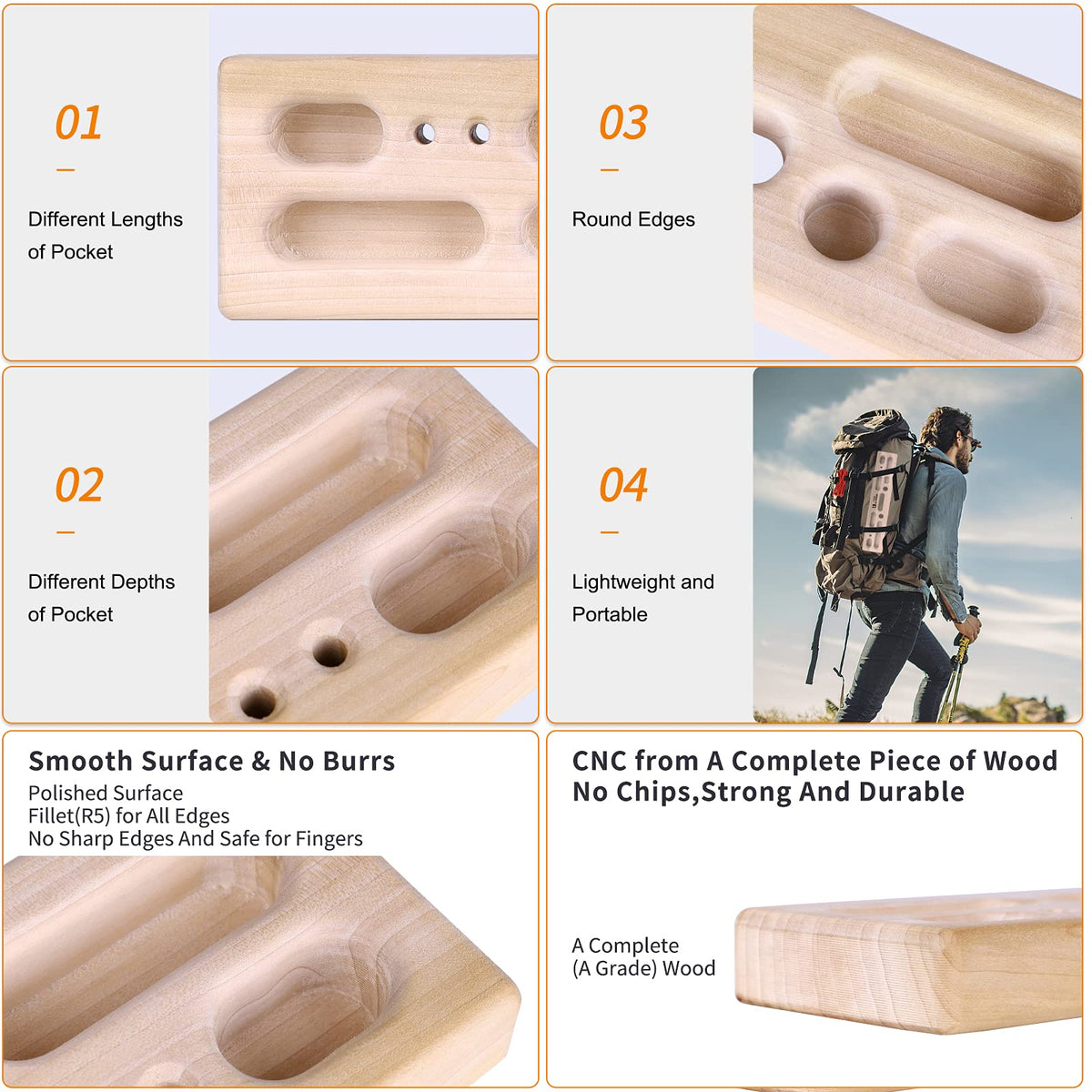 Two Stones Portable Hangboard | Rock Climbing Hangboard | Hang Board for Climbing | Rock Climbing Gifts for Rock Climbers for Climbers | Bouldering Gifts