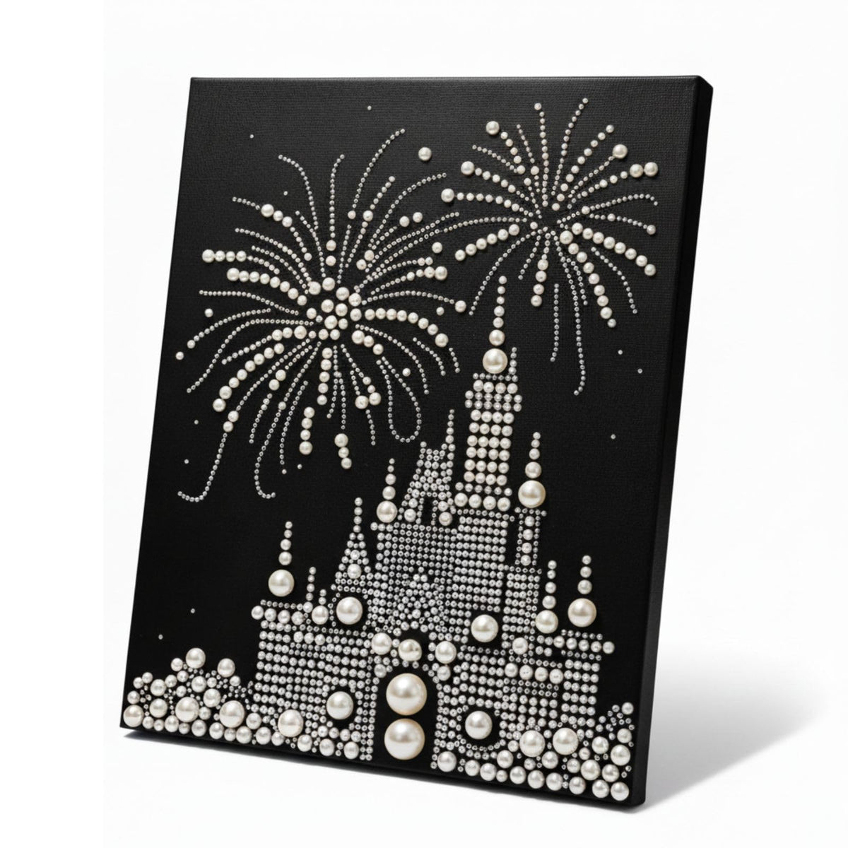 DIY Castle Pearl Painting Kit – Creative Handmade Christmas Tree Wall Art, Elegant Beaded Craft Gift for Girlfriend, Friends, and Holiday Home Decoration (White Building)