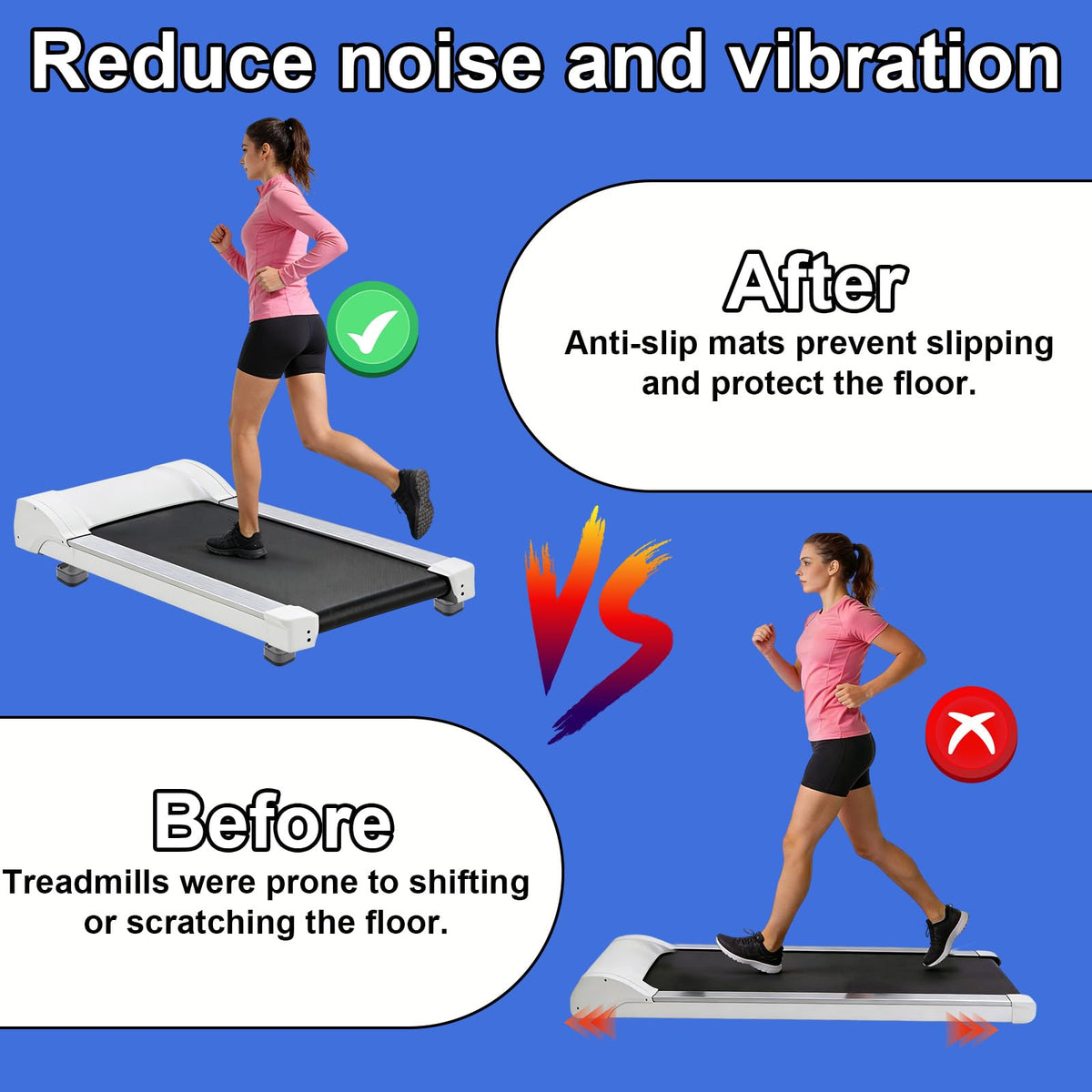 Penitue 4pcs Treadmill Incline Riser Blocks, Stackable Height Adjustable Incline Blocks Non-Slip Upgrade Ramp for Home Gym Leveling & Uphill Workout Treadmill Accessories(Grey)