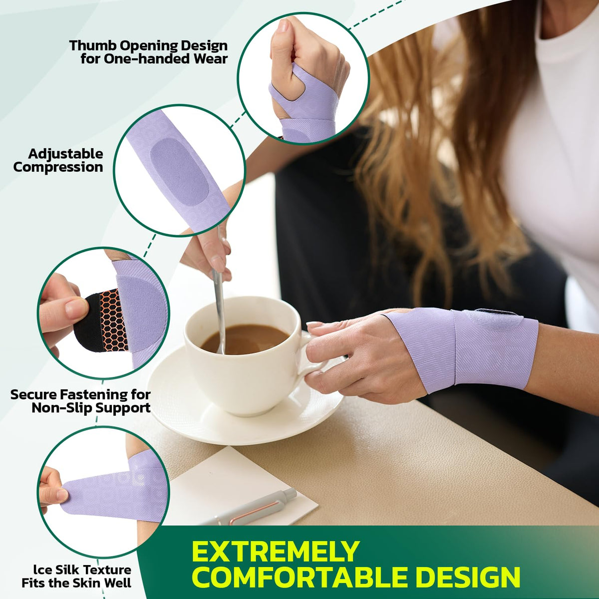 Adjustable Wrist Brace for Pain Relief, Carpal Tunnel & Tendonitis Support – Ergonomic Compression, Breathable & Anti-Slip Design, Fits Left & Right Hand, Ideal for Sports, Gaming & Office Use Green