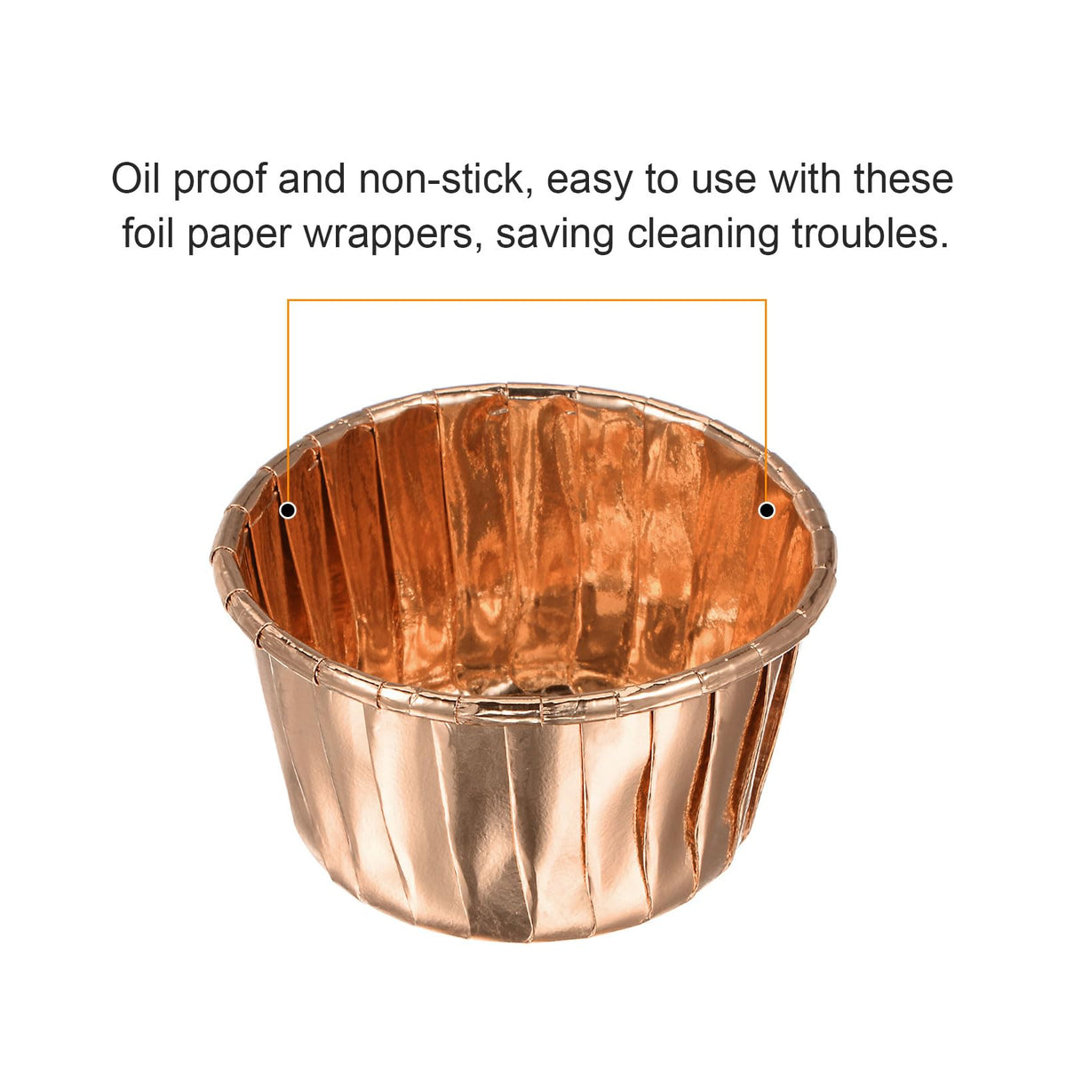 HARFINGTON Champagne Gold Cupcake Cups, 100pcs Aluminum Foil 3.5oz Standard Cupcake Liners Cupcake Baking Cups for Birthday Party Supplies Weddings Decorations
