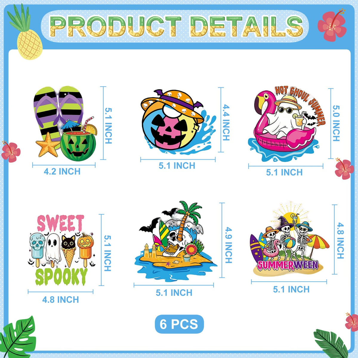 10PCS Happy Summerween Party Decorations Kit, Glitter Summer Halloween Banner Hanging Swirls and Honeycomb Centerpieces Table Decor for Summerween Pool Beach Party Supplies
