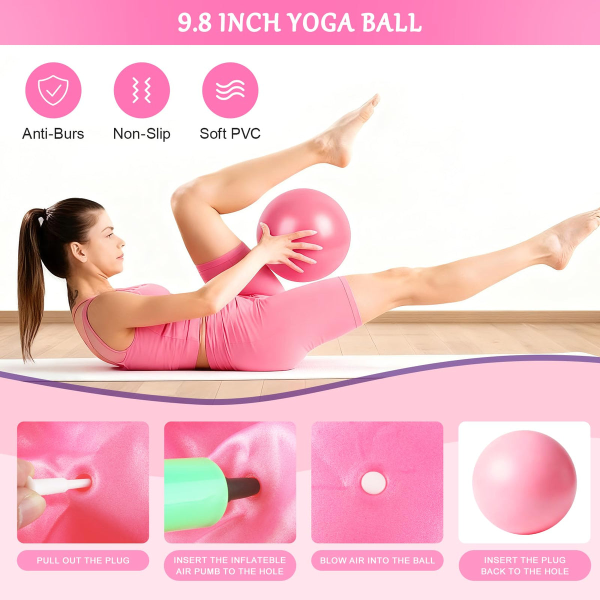 Home Pilates Kit for Women, Pilates Ring Set, Pilates Equipment Kit for Women Home Workouts, Pilates Essentials Kit with 15’’ Pilates Ring and Ball, Resistance Bands for Strength, Toning, Flexibility