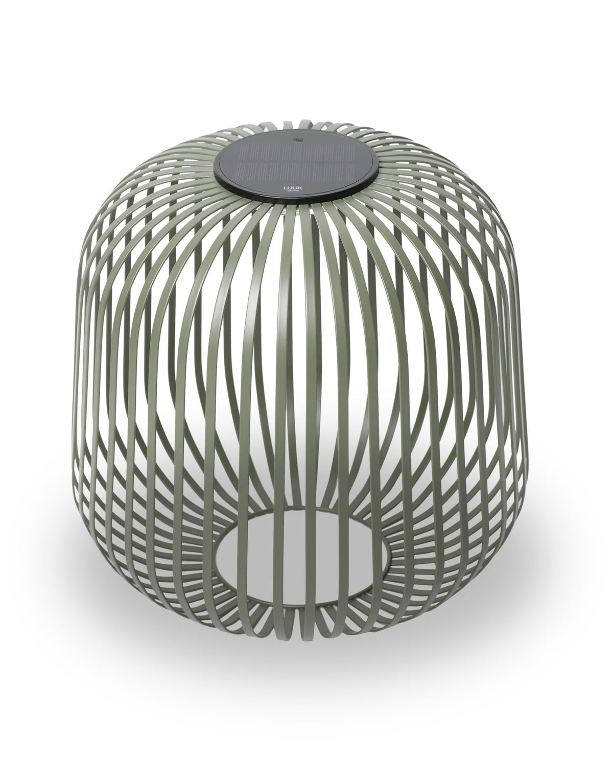 LUUK Studio Solis Wireless Solar LED Lamp, Warm White, 3 Level Dimmable, 48 Hours, Indoor & Outdoor Lantern, USB-C Rechargeable, Bedroom or Living Room, Calm Minimalist Look, Sage Green, Size L