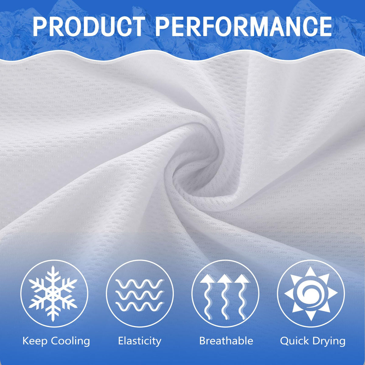 Hosuly 300 Pack Cooling Towels Bulk 40 x 12 Inch Large Chilly Breathable Sweat Sports Cold Towels Sublimation Microfiber Ice Neck Rag for Hot Weather Workout Gym Team Gift (White)