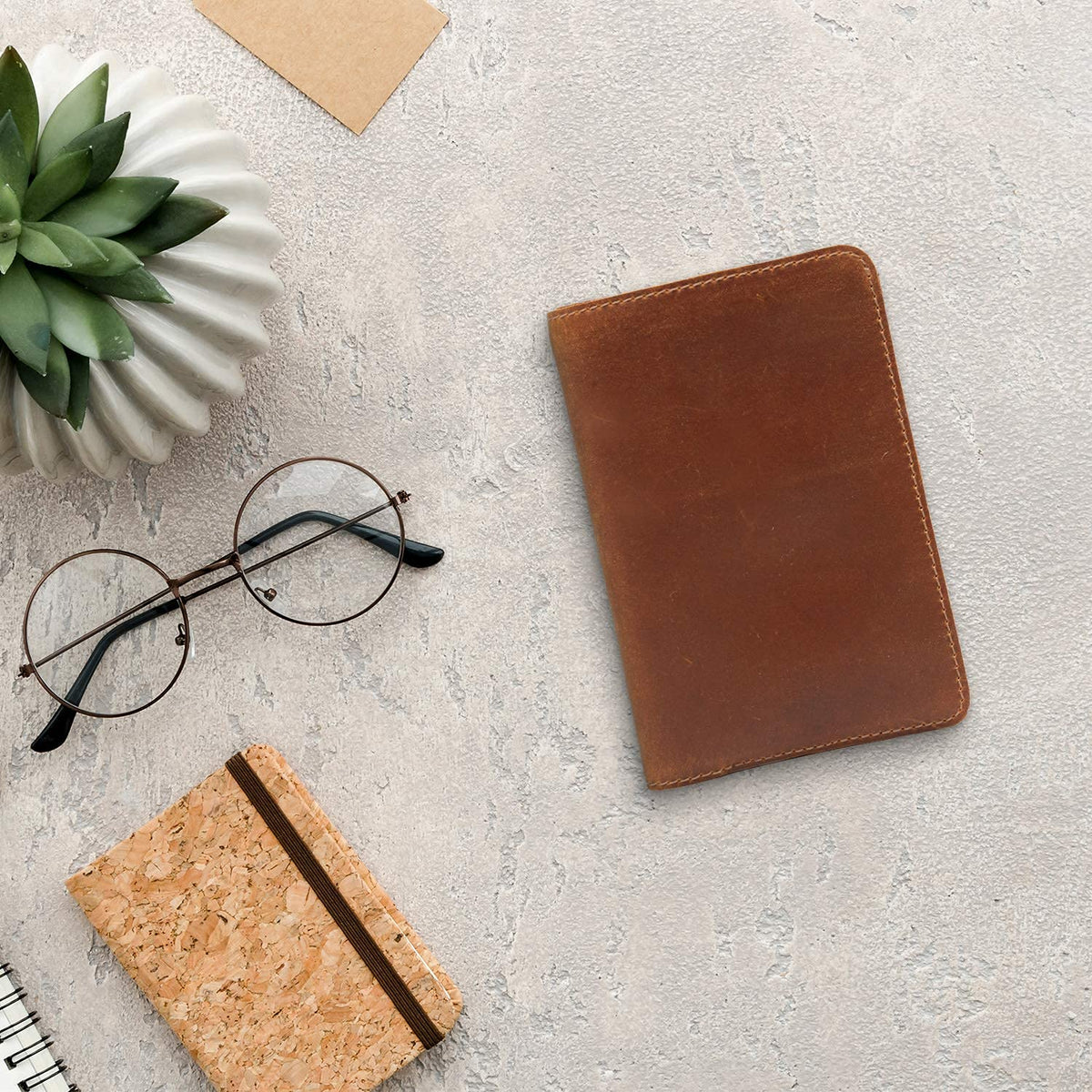 Leather field notes wallet cover for memo – pocket sized notebook, fits 3.5” x 5.5” notebooks, separate pocket for cash, real top grain leather, multiple pockets for extra functionality and pen loop