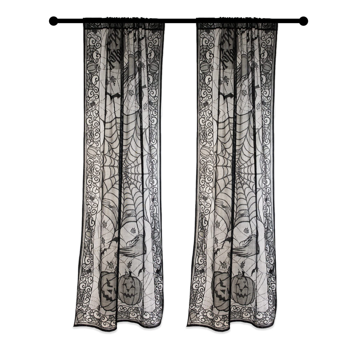 DII Fall Home & Party Décor Spooky Halloween Decorations Indoor & Front Porch, Single Door/Window Panel, 38x84, Haunted Lace