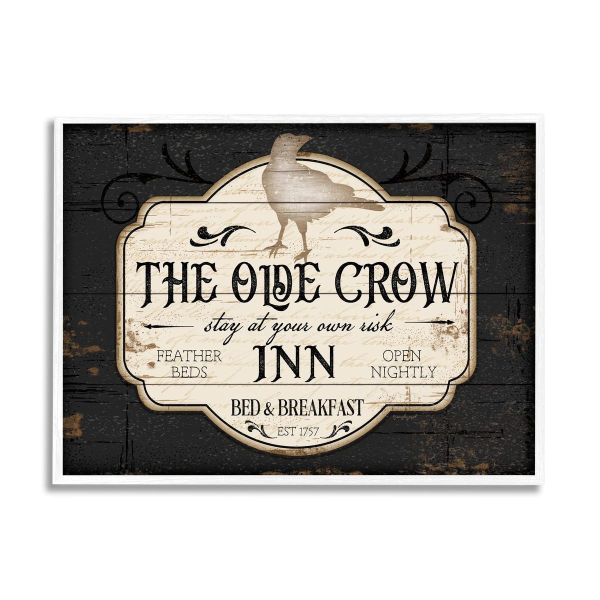 Stupell Industries The Olde Crow Inn Halloween Sign Est. 1757