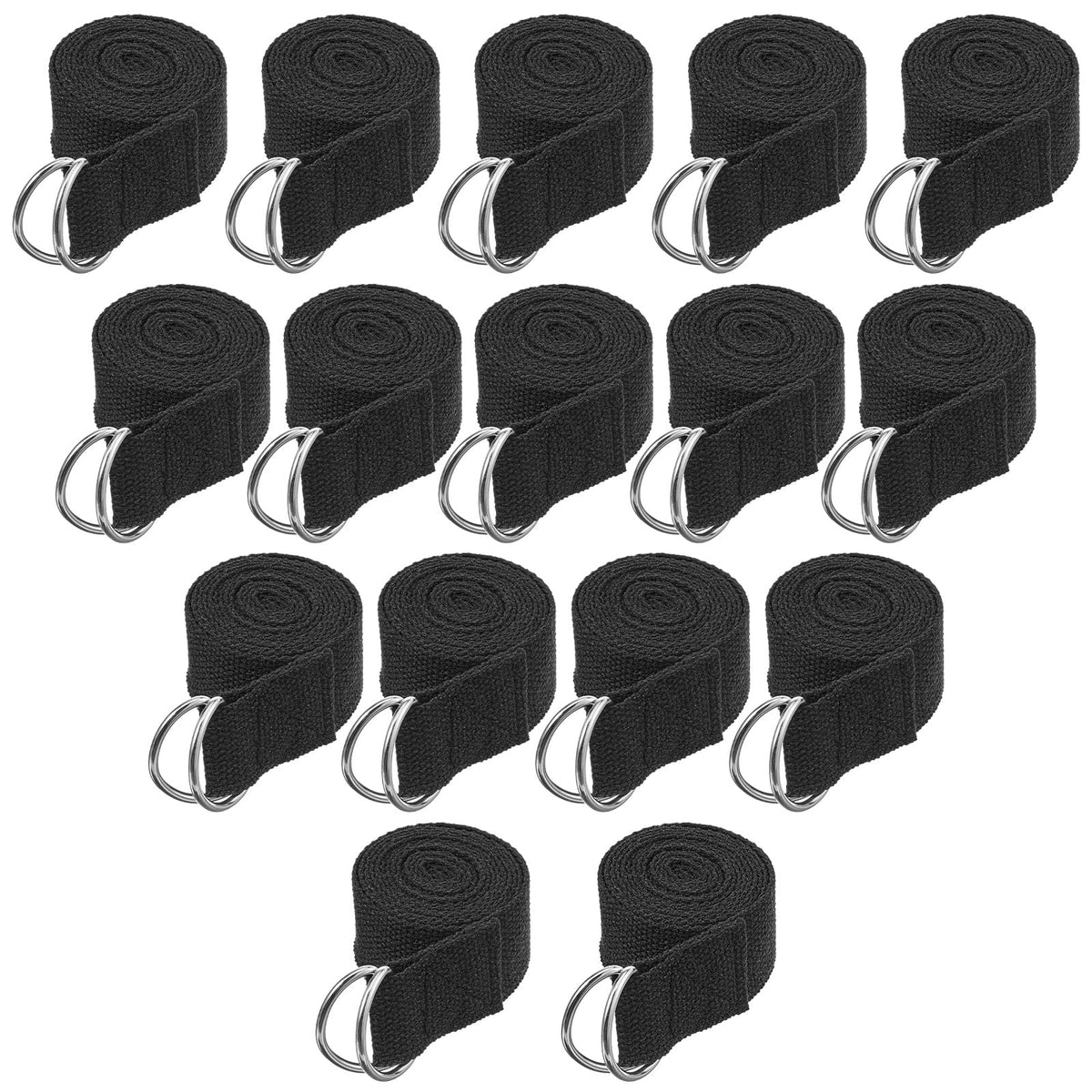 16 Pcs Yoga Strap for Stretching Bulk 6ft Exercise Stretch Band with Metal D Ring Adjustable Pilates Non Elastic Yoga Stretch Belt for Women Men Physical Fitness Gym Workout Dance