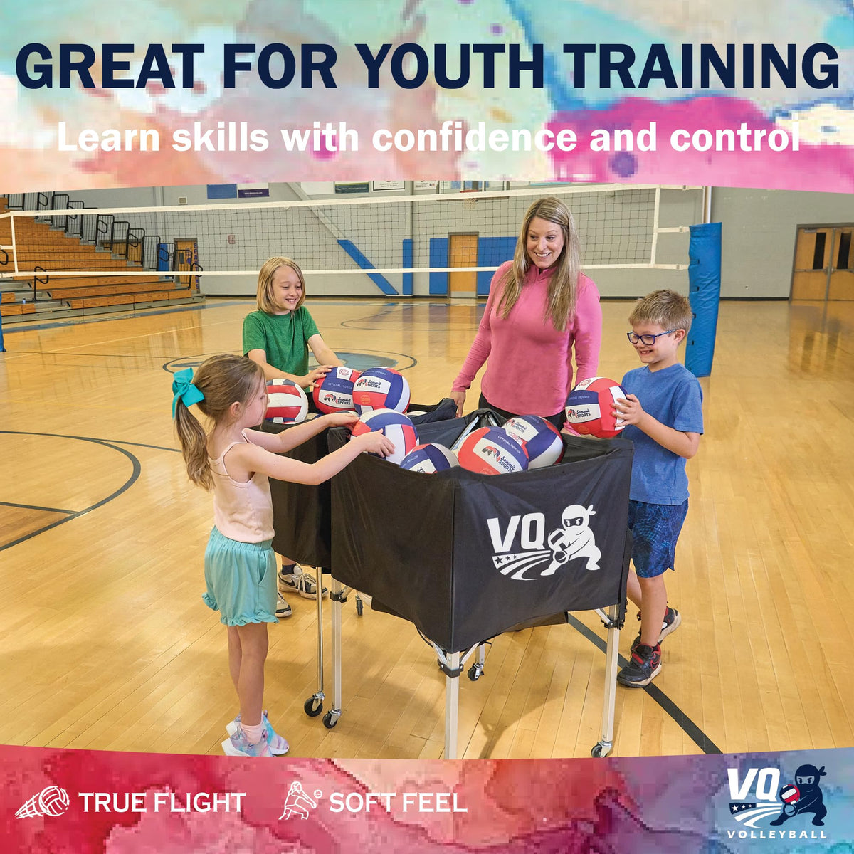 VQ Sports - Soft Volleyball for Indoor Practice - Foam Volleyball for in the House, Silent, No-Deflate, Durable, Perfect for Games & Practice - Soft on Arms