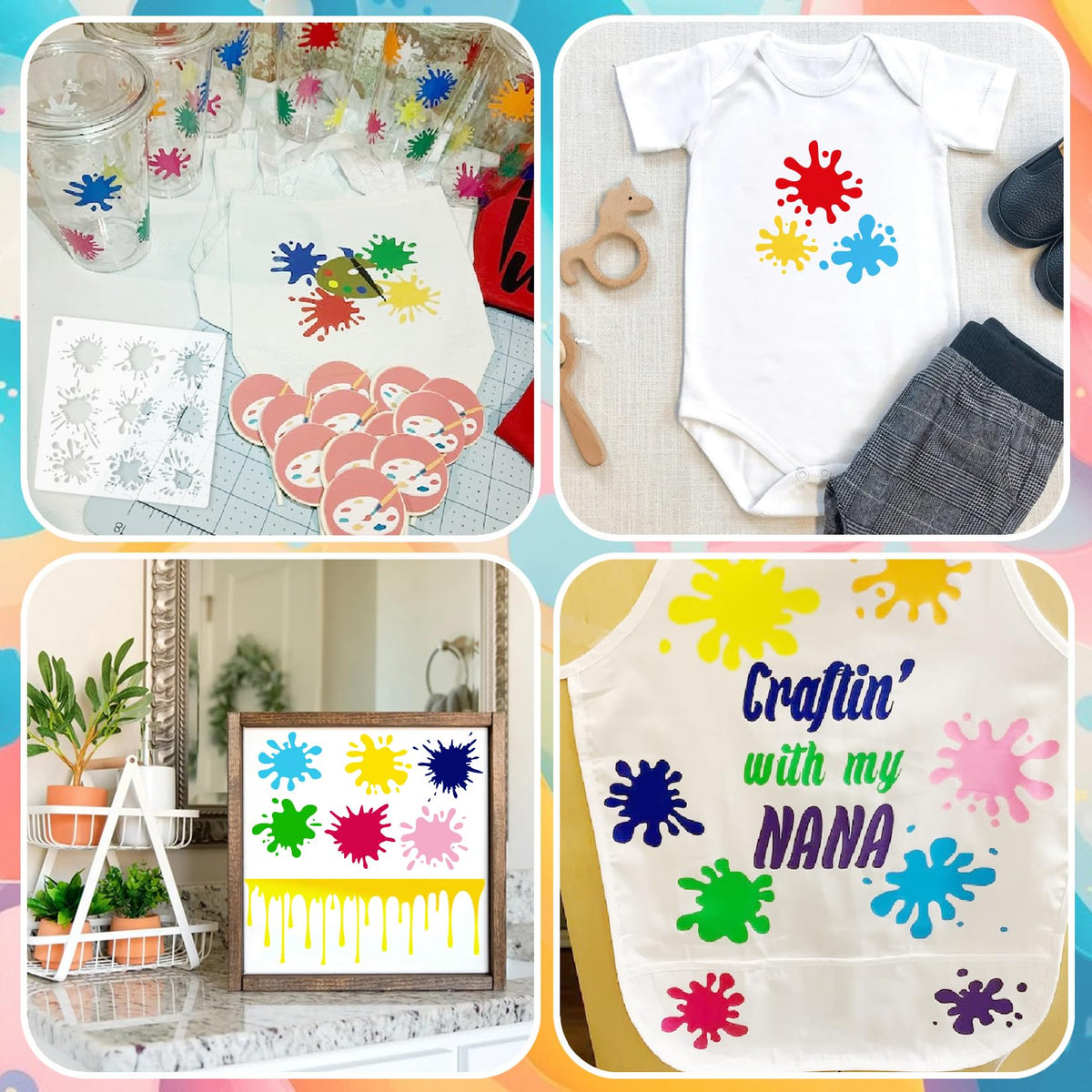 12 Pcs Graffiti Stencils for Spray Painting Reusable Shoe Stencils Stain and Splatter Airbrush Templates for Wood Canvas DIY Crafts (12 Graffiti)