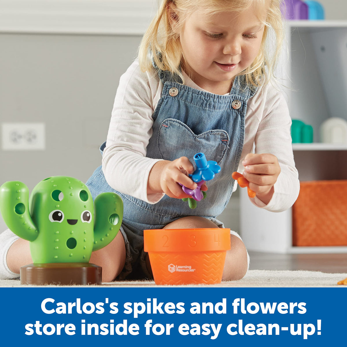 Learning Resources Carlos the Pop & Count Cactus - 16 Pieces, Age 18+ Months, Toddler Montessori Toys, Stacking Shape, Sorting And Matching Skill Activities, Educational Games