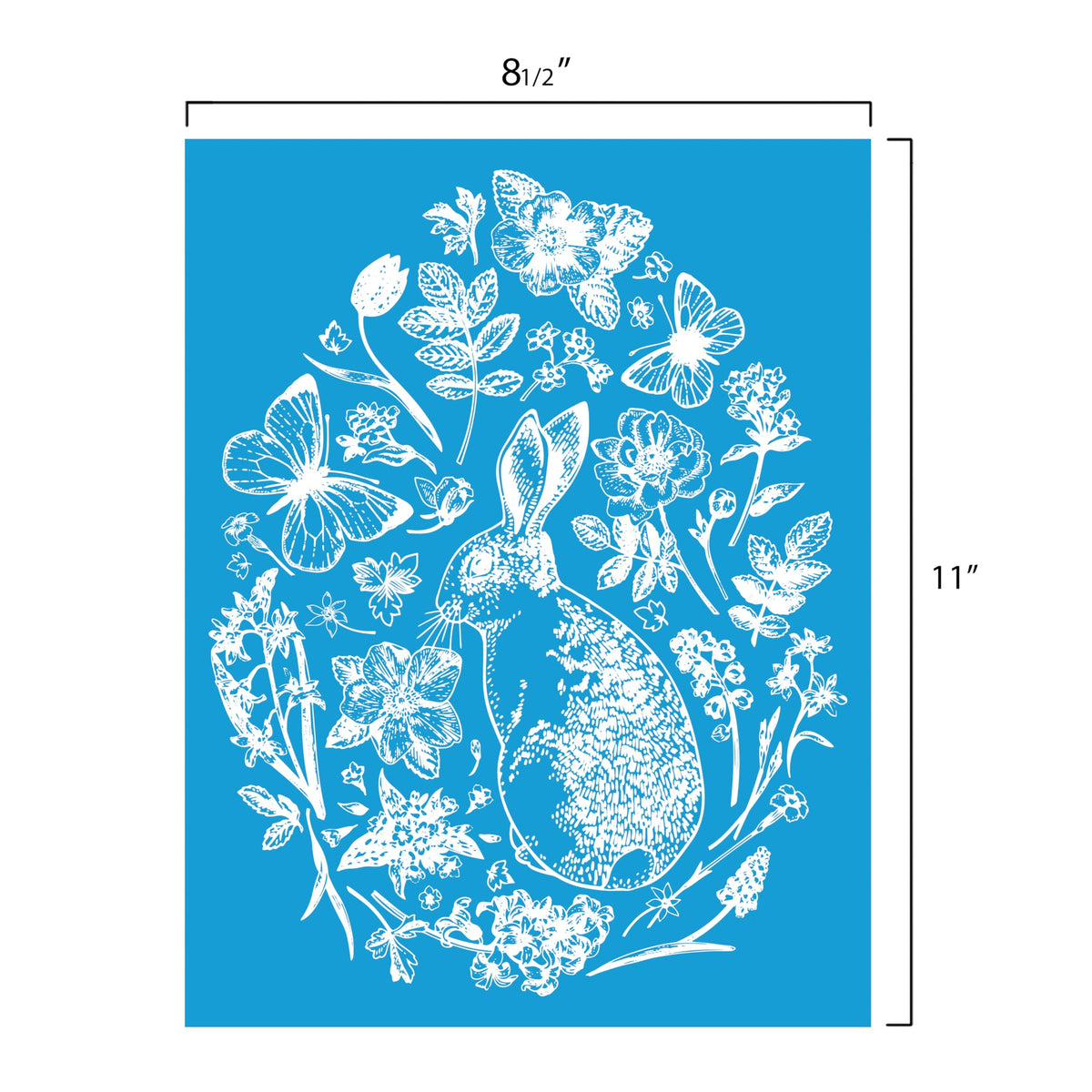 Shineone, 3Pcs, Rabbit, Flower, Silk Screen Stencils, Reusable Silk Screen Stencils, with Adhesive, for Home Decoration on Wood, Fabric, Glass, Plastic, Ceramics, Paper. 2pcs 12"x12"+1pc 8.5"x11"