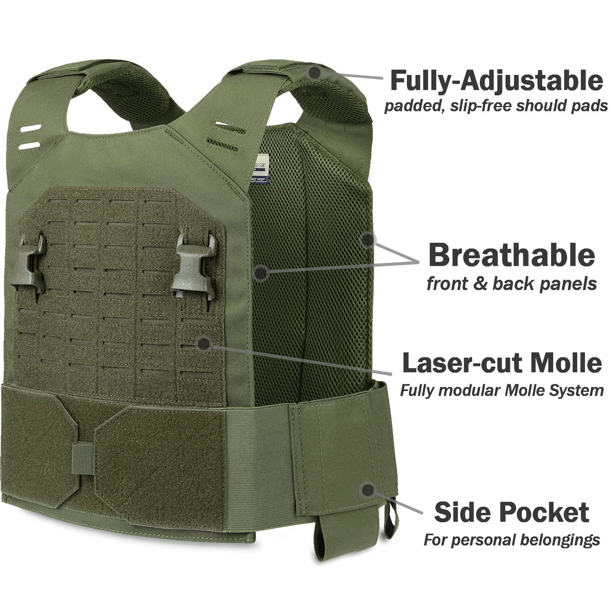 EVERLIT Adjustable Weighted Vest 14 Lbs/ 20 Lbs, Weight Included, for Body Weight Training Fitness Workout Running for Men Women(Coyote Brown, 18 Lbs)