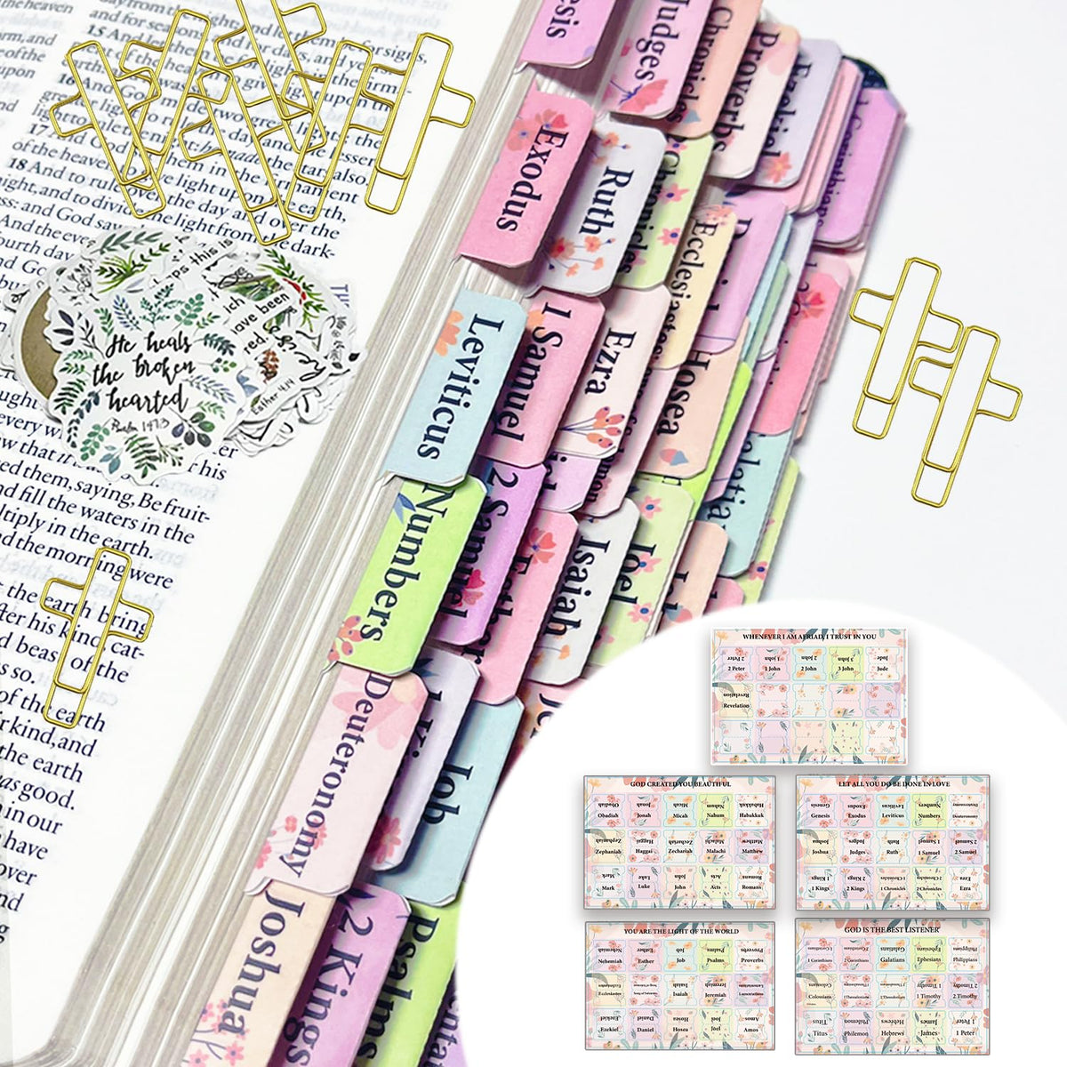 PartyGalore Bible Study Supplies Journaling Kit with Tabs and Notebooks, Bibles Highlighters and Pens No Bleed, Bible Study Kit for Women Students Beginner Christian Gifts