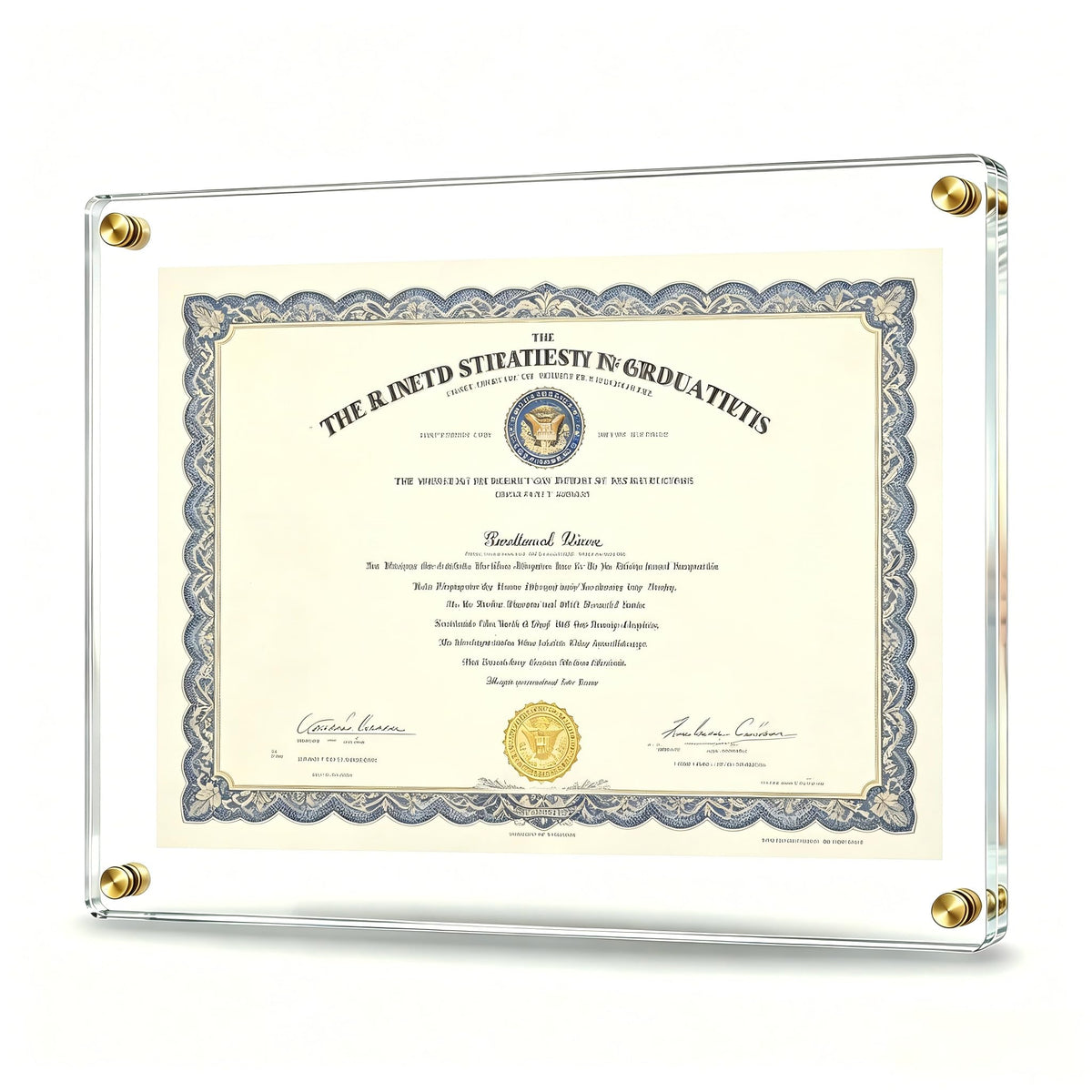 Kalami 11x14 Acrylic Wall Mount Picture Frame Self Adhesive, No Drill Holes Floating Frameless Clear Photo Frame for Diploma Certificate Degree Document Display Gallery Wall-Full Frame is 12x15