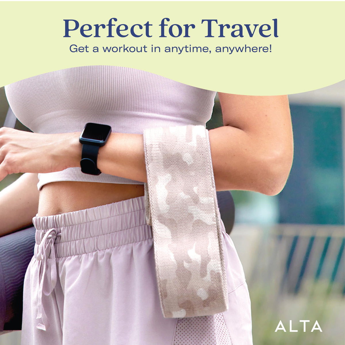 ALTA Booty Bands for Women - Premium Non-Slip Fabric Resistance Bands for Working Out - Cloth Resistance for Legs, Fabric Exercise Leg Straps for Working Out Women, Looped Hip Loop Set