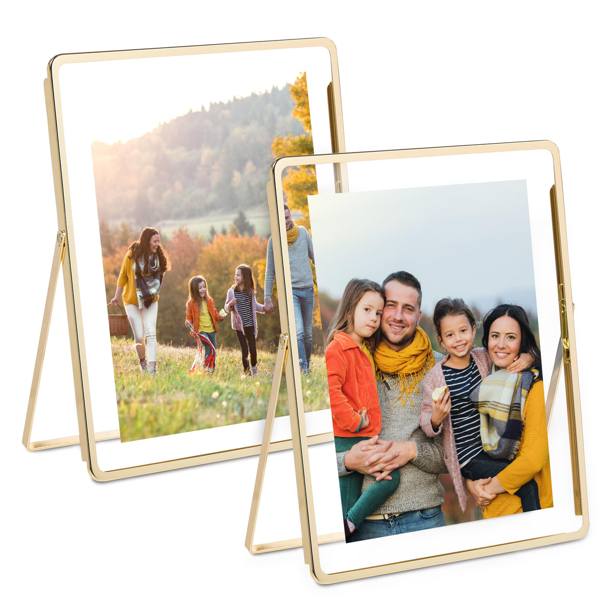 Sheffield Home Floating Metal Photo Frame – Modern Display Frame for Wall or Tabletop, 8x10 Inch, Gold
