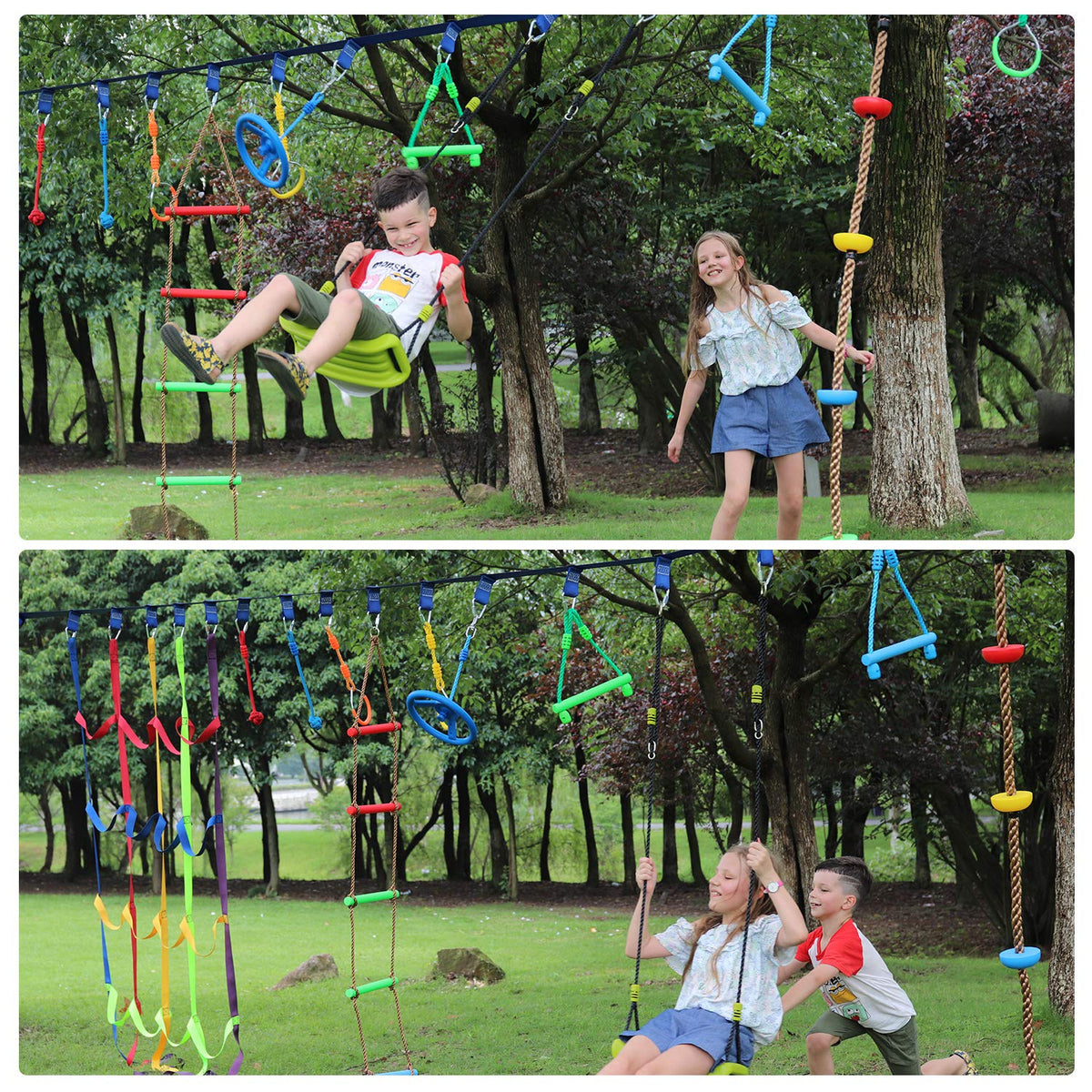 Rainbow Craft Ninja Slackline Buckle Straps - 8pc Removable Hanging Loops for Ninja Obstacle Course Training, Attaching Ninja Obstacle Accessories - Durable Buckle Straps - Blue Color