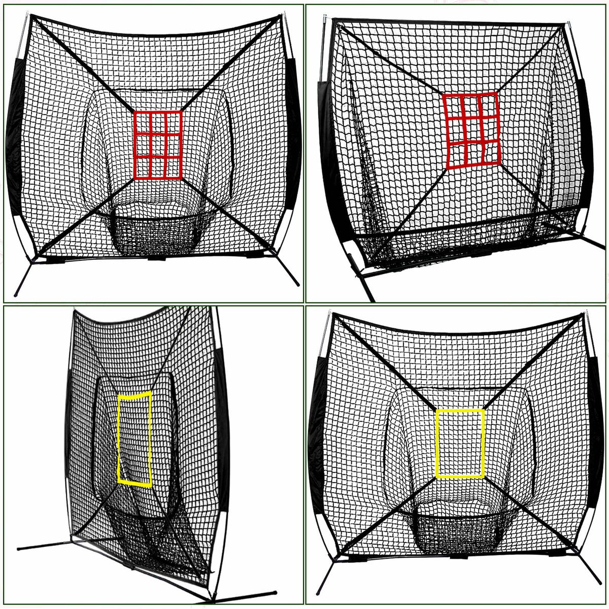 Leyndo 2 Pcs Adjustable Strike Target for Baseball Net Practice Throwing Hitting Strike Zone Accuracy Full and 9 Pocket Pitching Target Team Training Aid for 6 x 6, 7 x 7, 8 x 8 ft Nets