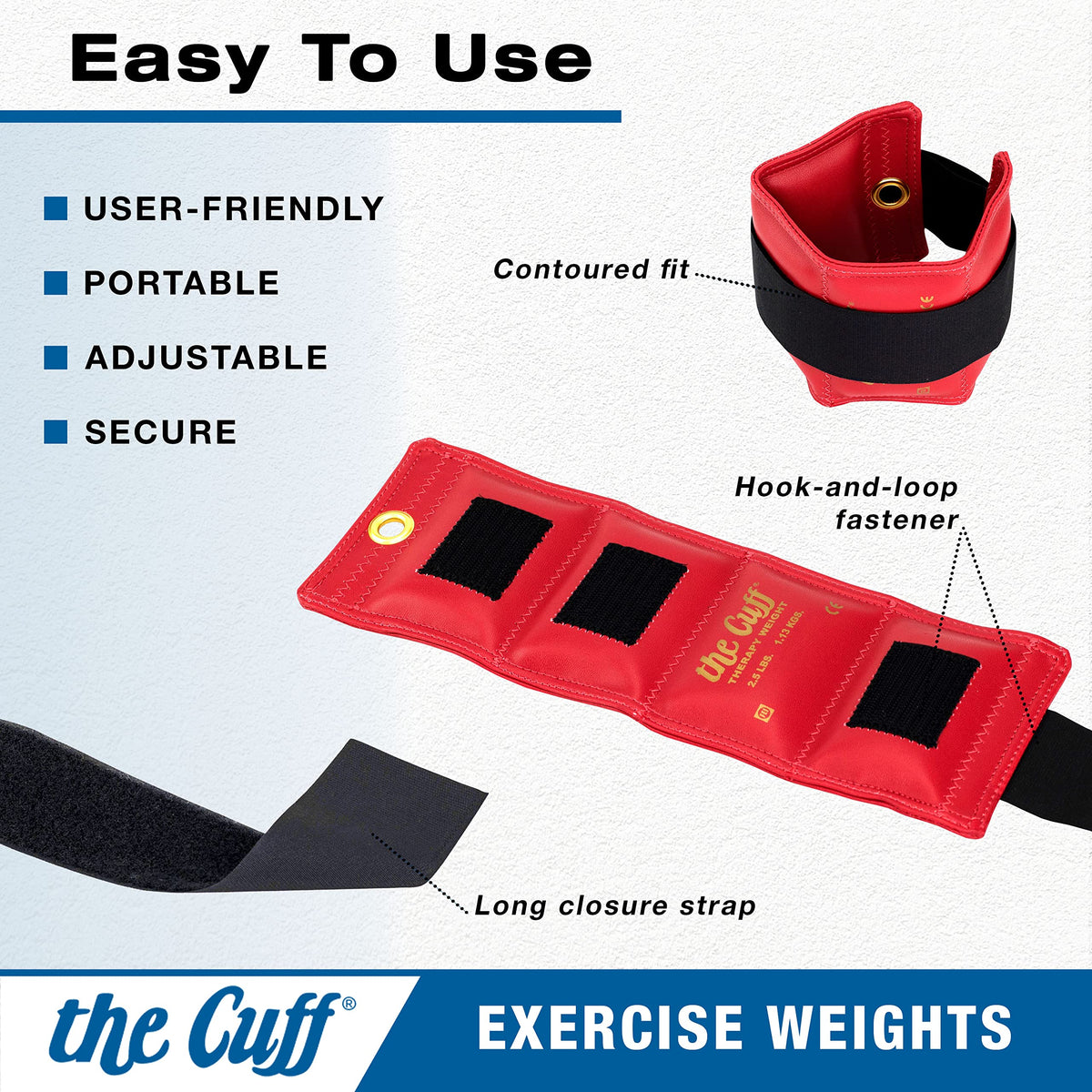 The Cuff Original Adjustable Ankle and Wrist Weight for Training, Dance, Running, Cardio, Aerobics, Toning, and Physical Therapy for Men and Women, 4 lb, Green