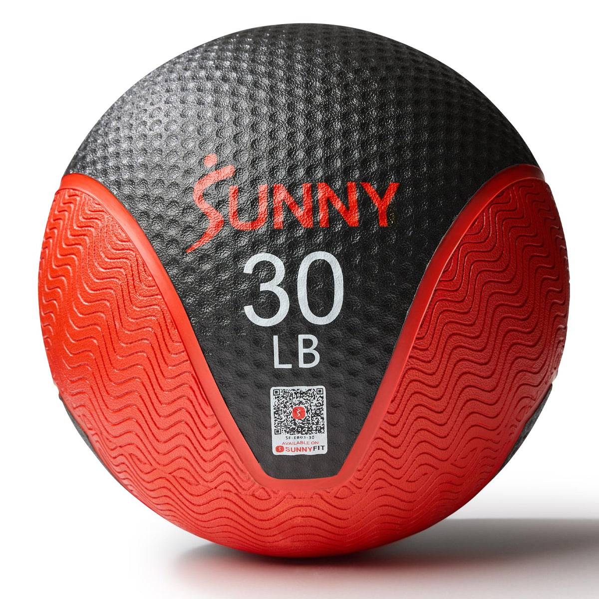 Sunny Health & Fitness 30LB Medicine Ball, Textured Rubber, Core Strength & Balance Training, Bouncing, Weight for Home Workouts SF-EB03-30